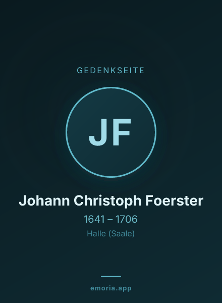 Gedenkportrait von Johann Christoph Foerster