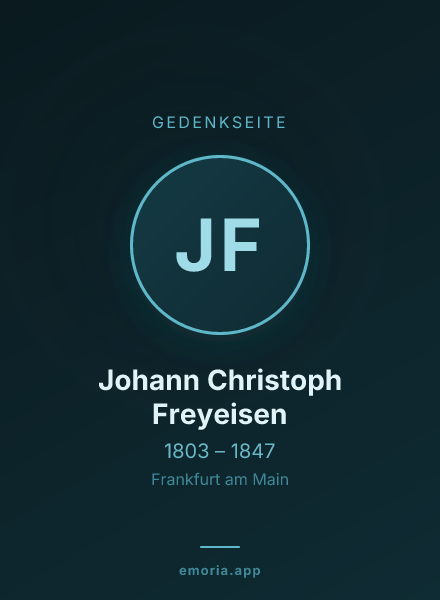 Gedenkportrait von Johann Christoph Freyeisen