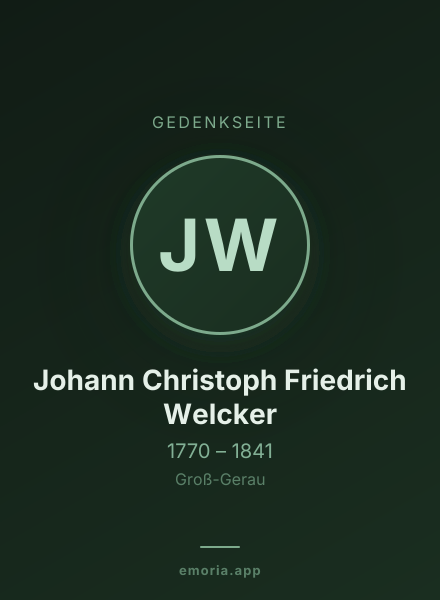 Gedenkportrait von Johann Christoph Friedrich Welcker