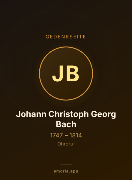Gedenkportrait von Johann Christoph Georg Bach