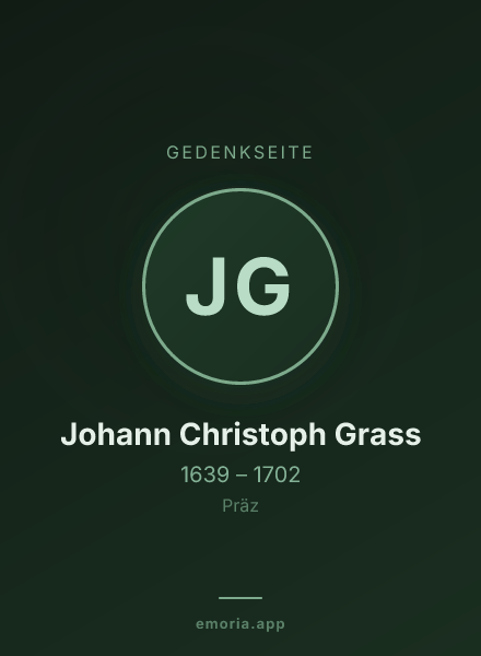 Gedenkportrait von Johann Christoph Grass