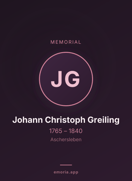 Memorial portrait of Johann Christoph Greiling