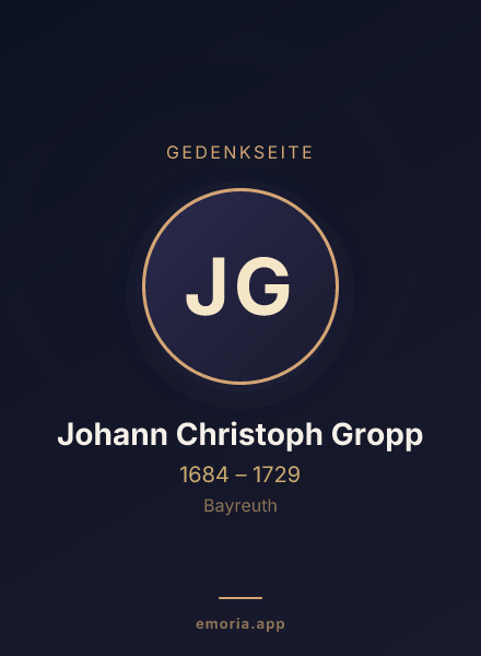 Gedenkportrait von Johann Christoph Gropp