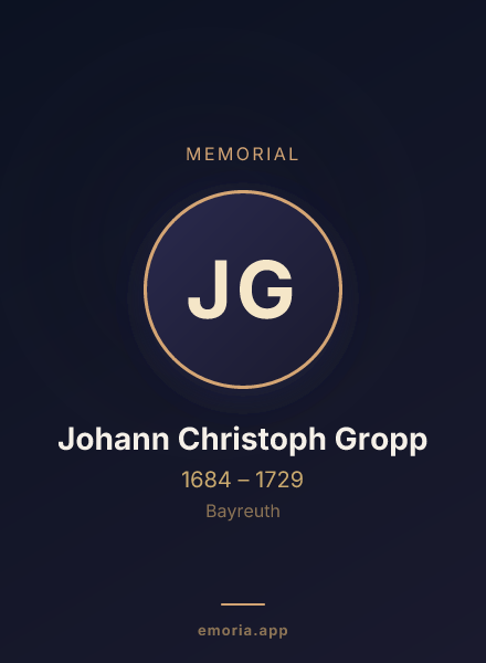 Memorial portrait of Johann Christoph Gropp