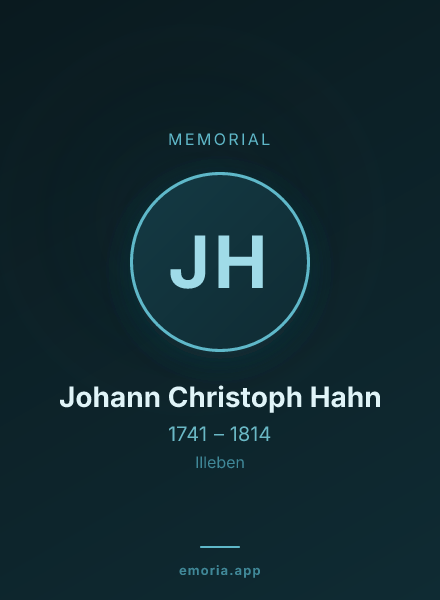 Memorial portrait of Johann Christoph Hahn