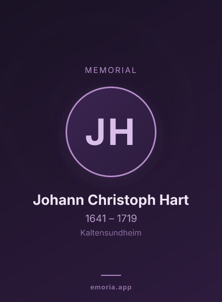 Memorial portrait of Johann Christoph Hart