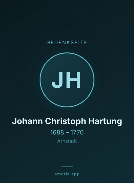Gedenkportrait von Johann Christoph Hartung
