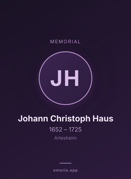 Memorial portrait of Johann Christoph Haus
