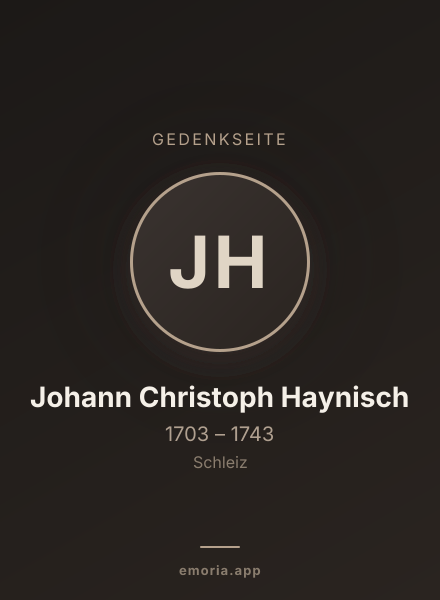 Gedenkportrait von Johann Christoph Haynisch