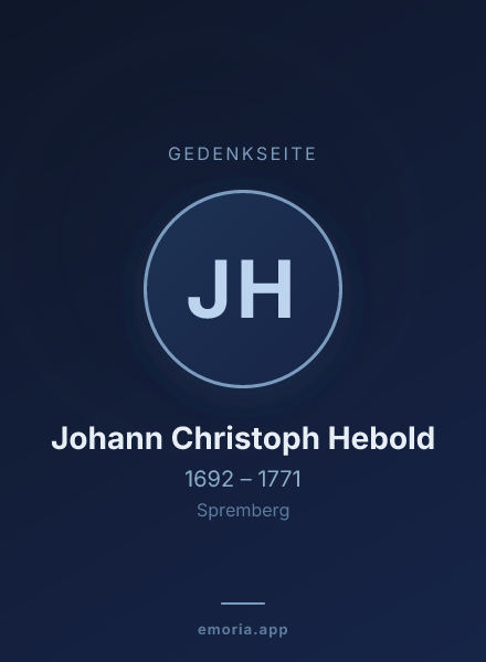 Gedenkportrait von Johann Christoph Hebold