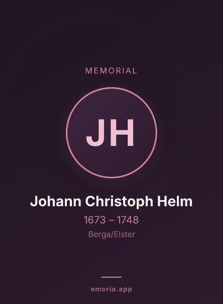 Memorial portrait of Johann Christoph Helm
