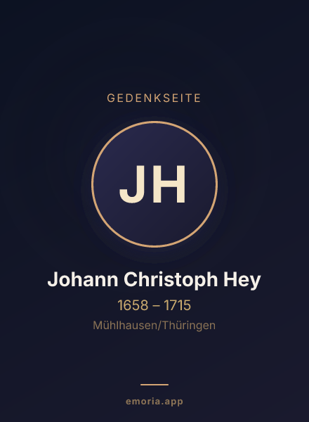 Gedenkportrait von Johann Christoph Hey