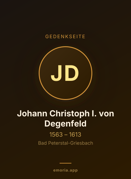 Gedenkportrait von Johann Christoph I. von Degenfeld