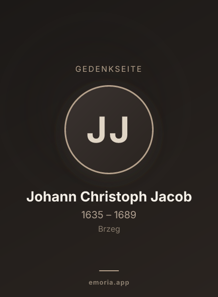 Gedenkportrait von Johann Christoph Jacob