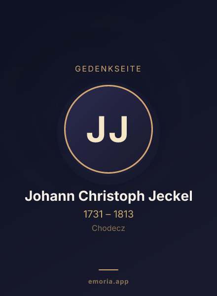 Gedenkportrait von Johann Christoph Jeckel