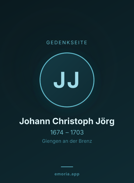 Gedenkportrait von Johann Christoph Jörg