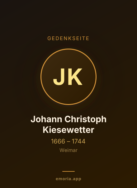 Gedenkportrait von Johann Christoph Kiesewetter