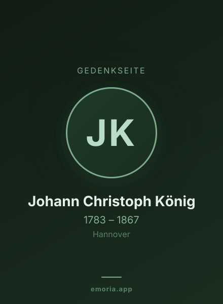 Gedenkportrait von Johann Christoph König