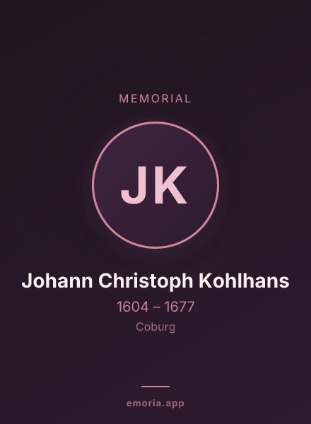 Memorial portrait of Johann Christoph Kohlhans