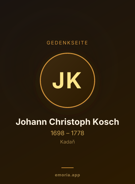Gedenkportrait von Johann Christoph Kosch