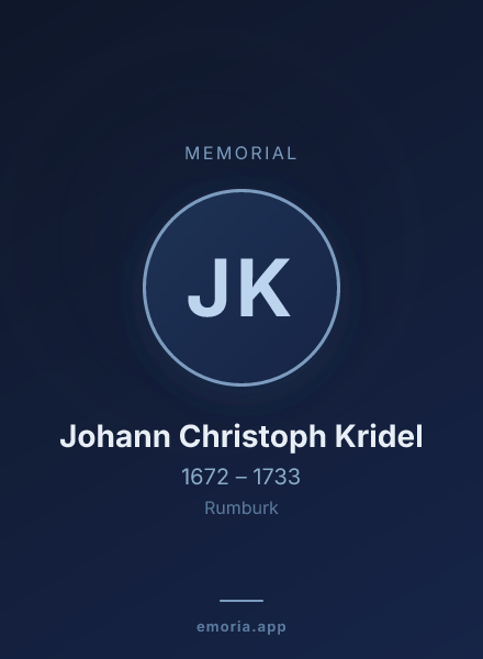 Memorial portrait of Johann Christoph Kridel