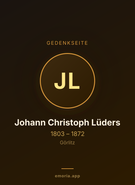 Gedenkportrait von Johann Christoph Lüders
