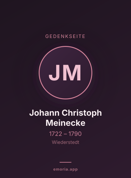 Gedenkportrait von Johann Christoph Meinecke