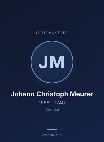 Gedenkportrait von Johann Christoph Meurer