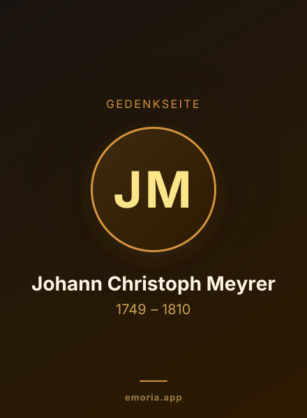 Gedenkportrait von Johann Christoph Meyrer