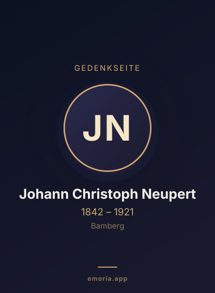 Gedenkportrait von Johann Christoph Neupert