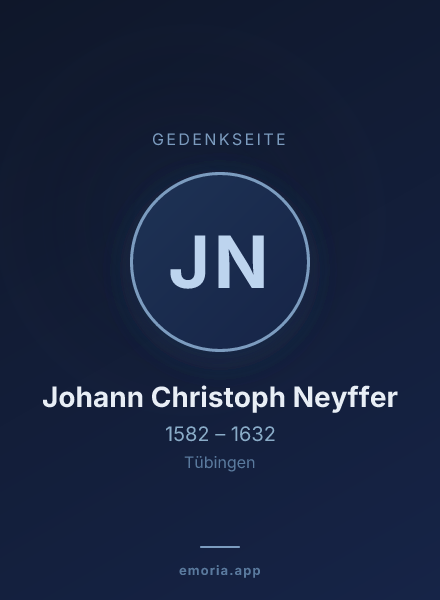 Gedenkportrait von Johann Christoph Neyffer