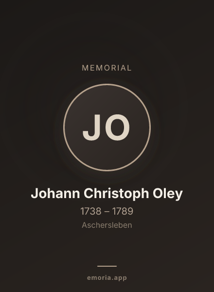 Memorial portrait of Johann Christoph Oley