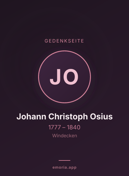 Gedenkportrait von Johann Christoph Osius