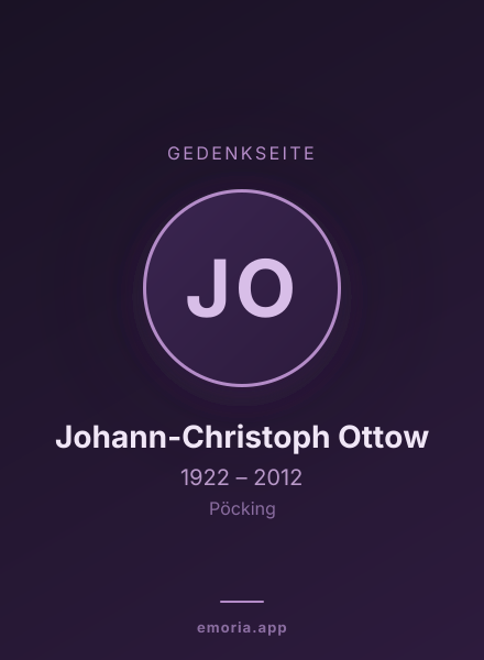 Gedenkportrait von Johann-Christoph Ottow