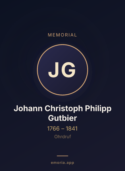 Memorial portrait of Johann Christoph Philipp Gutbier