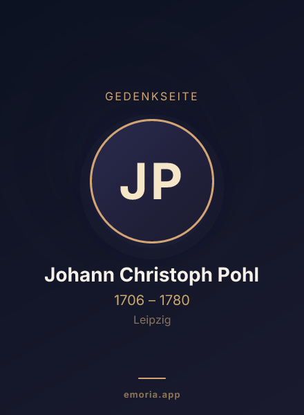 Gedenkportrait von Johann Christoph Pohl