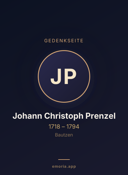 Gedenkportrait von Johann Christoph Prenzel