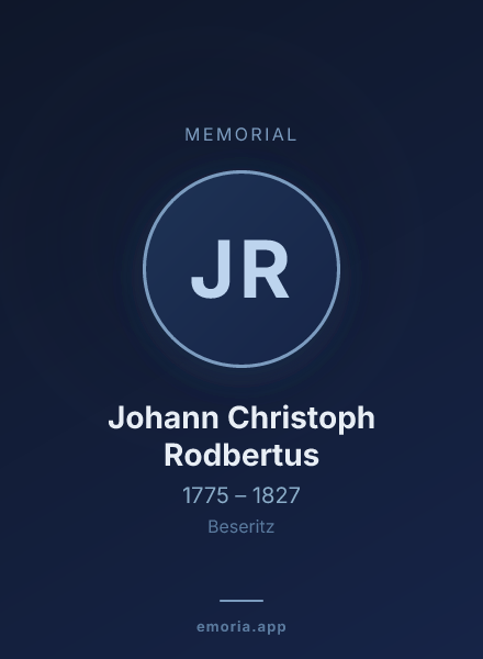 Memorial portrait of Johann Christoph Rodbertus