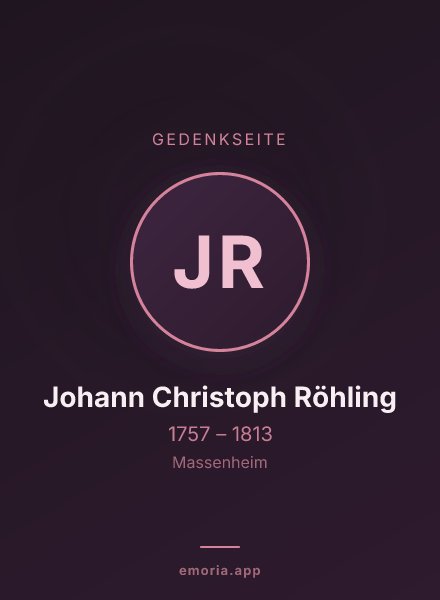 Gedenkportrait von Johann Christoph Röhling