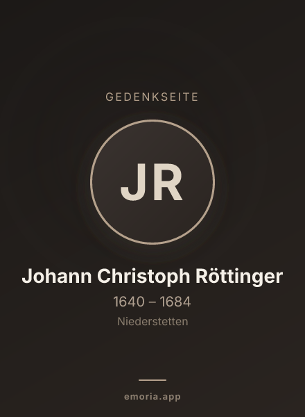 Gedenkportrait von Johann Christoph Röttinger