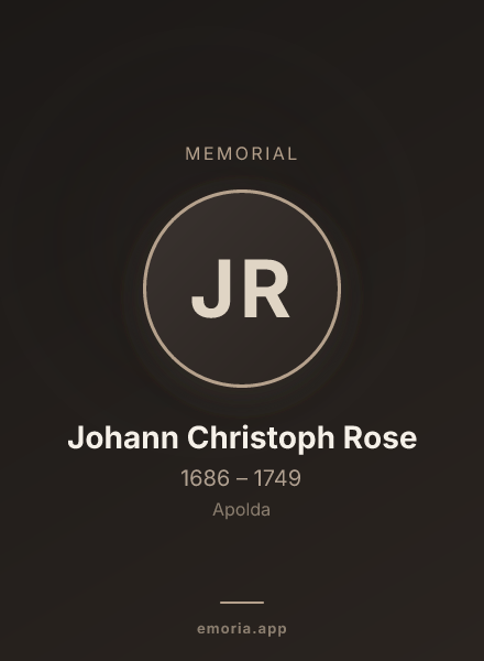 Memorial portrait of Johann Christoph Rose