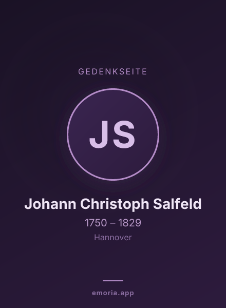 Gedenkportrait von Johann Christoph Salfeld