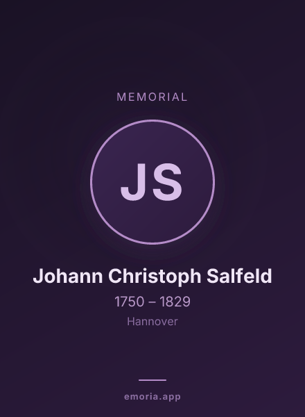 Memorial portrait of Johann Christoph Salfeld