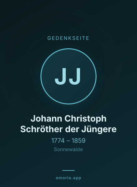 Gedenkportrait von Johann Christoph Schröther der Jüngere