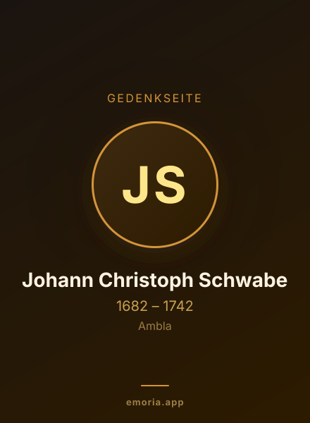 Gedenkportrait von Johann Christoph Schwabe