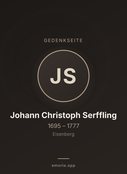 Gedenkportrait von Johann Christoph Serffling