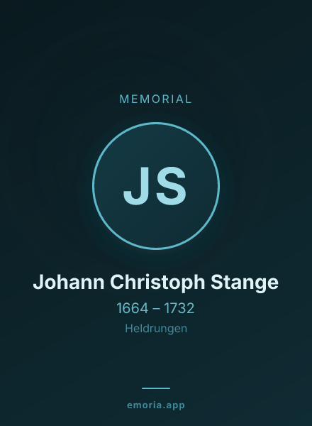 Memorial portrait of Johann Christoph Stange