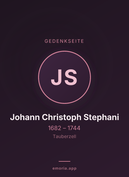Gedenkportrait von Johann Christoph Stephani