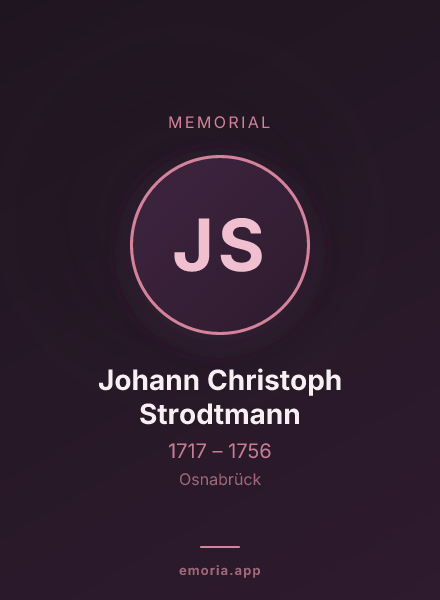 Memorial portrait of Johann Christoph Strodtmann