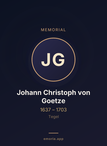 Memorial portrait of Johann Christoph von Goetze